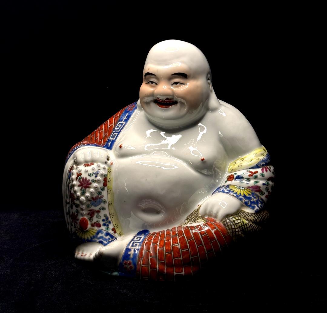 中国古美術　景徳鎮　粉彩　布袋像　朱義順作　高さ25㎝