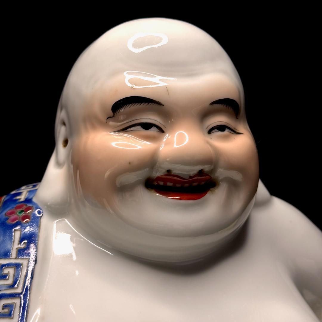 中国古美術　景徳鎮　粉彩　布袋像　朱義順作　高さ25㎝