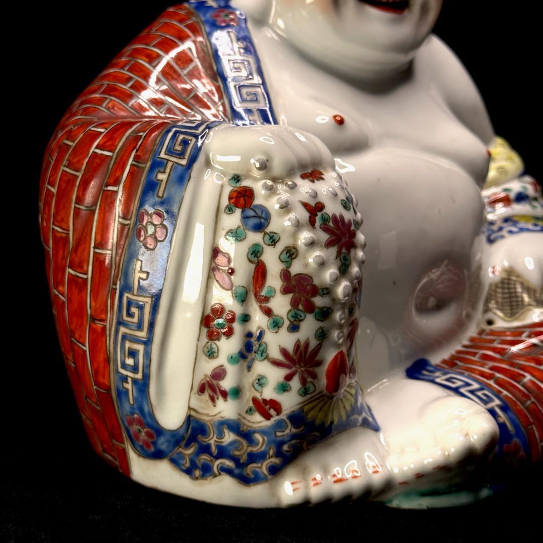 中国古美術　景徳鎮　粉彩　布袋像　朱義順作　高さ25㎝
