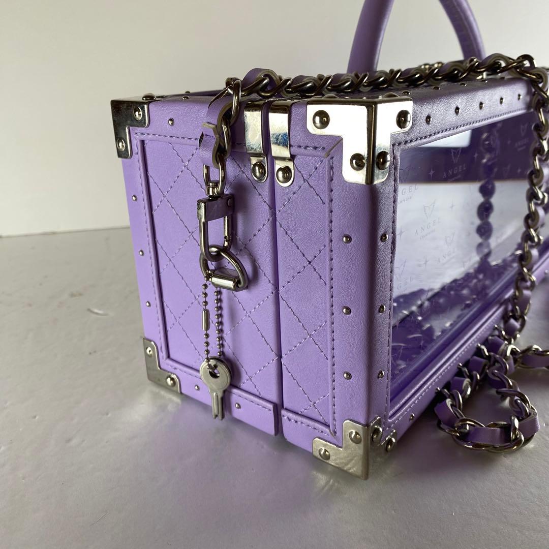 エンジェル　シャンパン　ハロウィン　パープル　空き箱　ケース　箱　レザータイプ