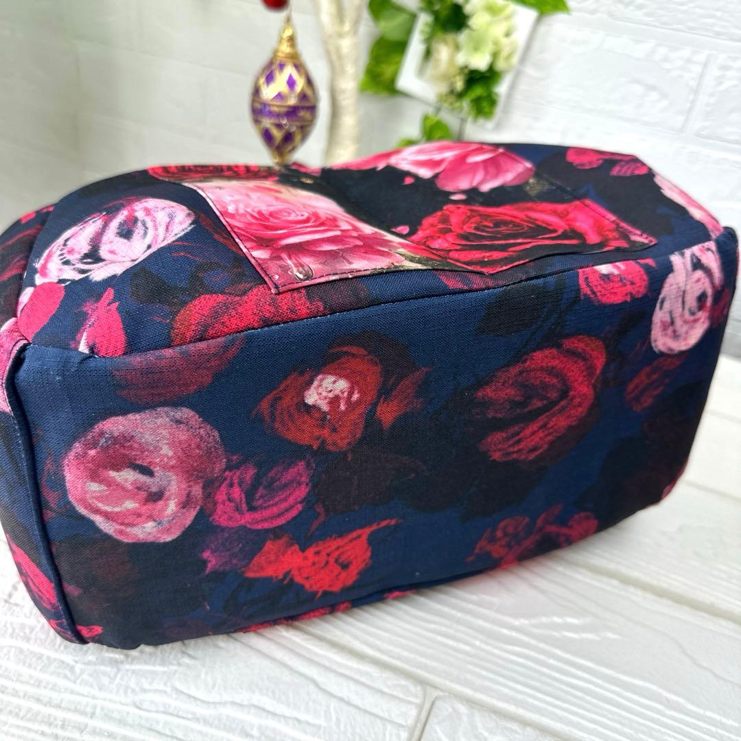 黒猫とバラのトートバッグ3点セット ハンドメイド