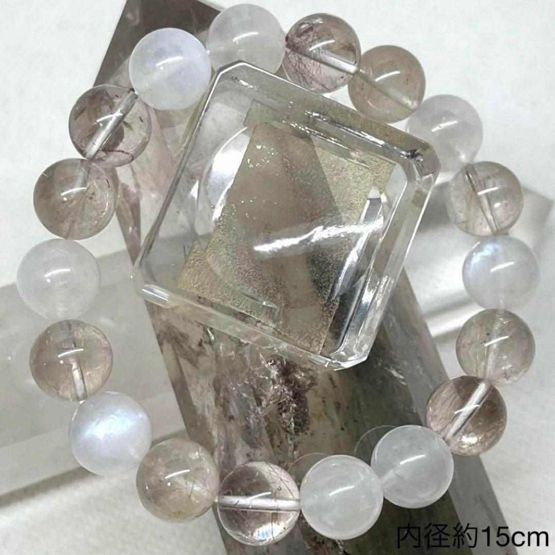 ムーンストーン　ルチルクオーツ　パワーストーンブレスレット　内径約15cm