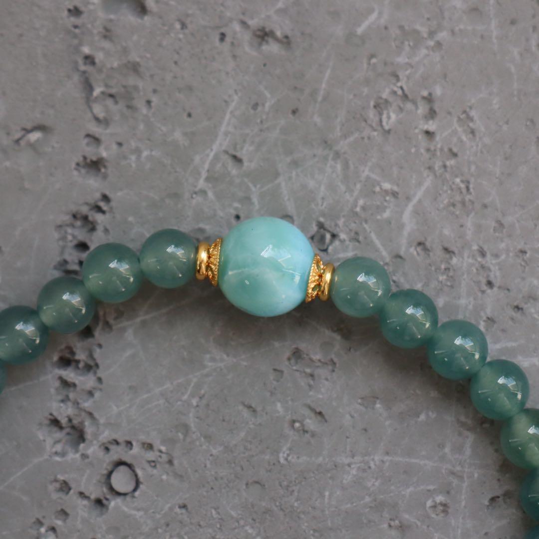 高品質 翡翠 ヒスイ 南紅瑪瑙 ラリマー シルバー925 天然石ブレスレット