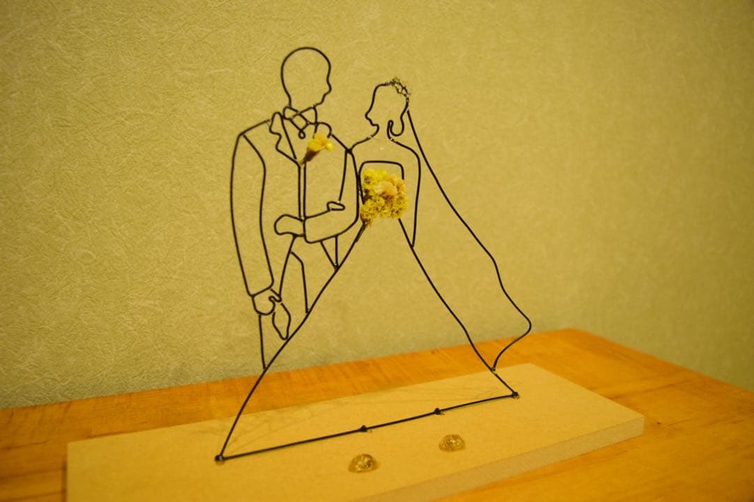 ワイヤークラフト　リングピロー　ウエディング