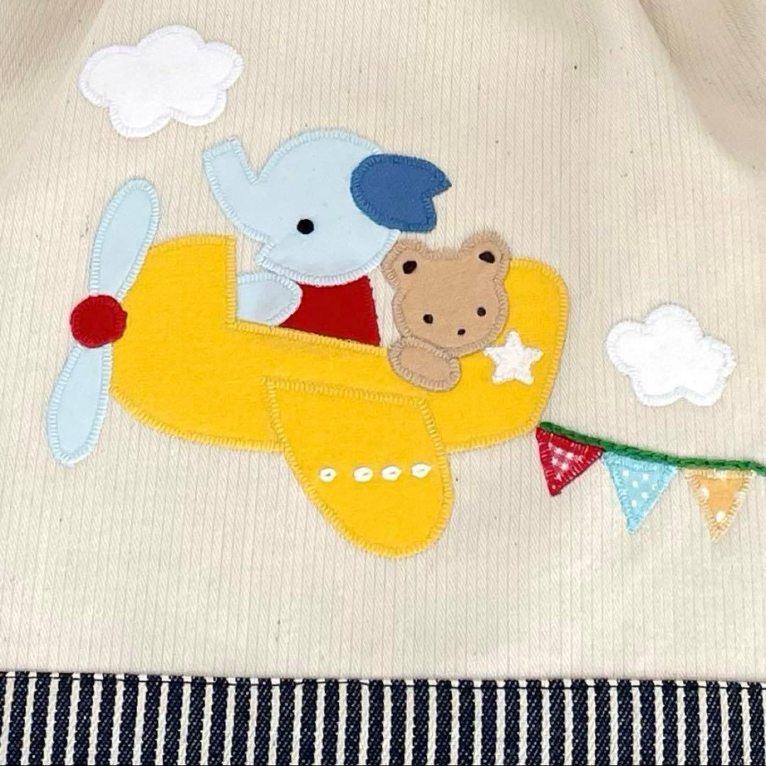 巾着袋持ち手付き（お着替え袋・体操服袋）ハンドメイド　　なかよし飛行機