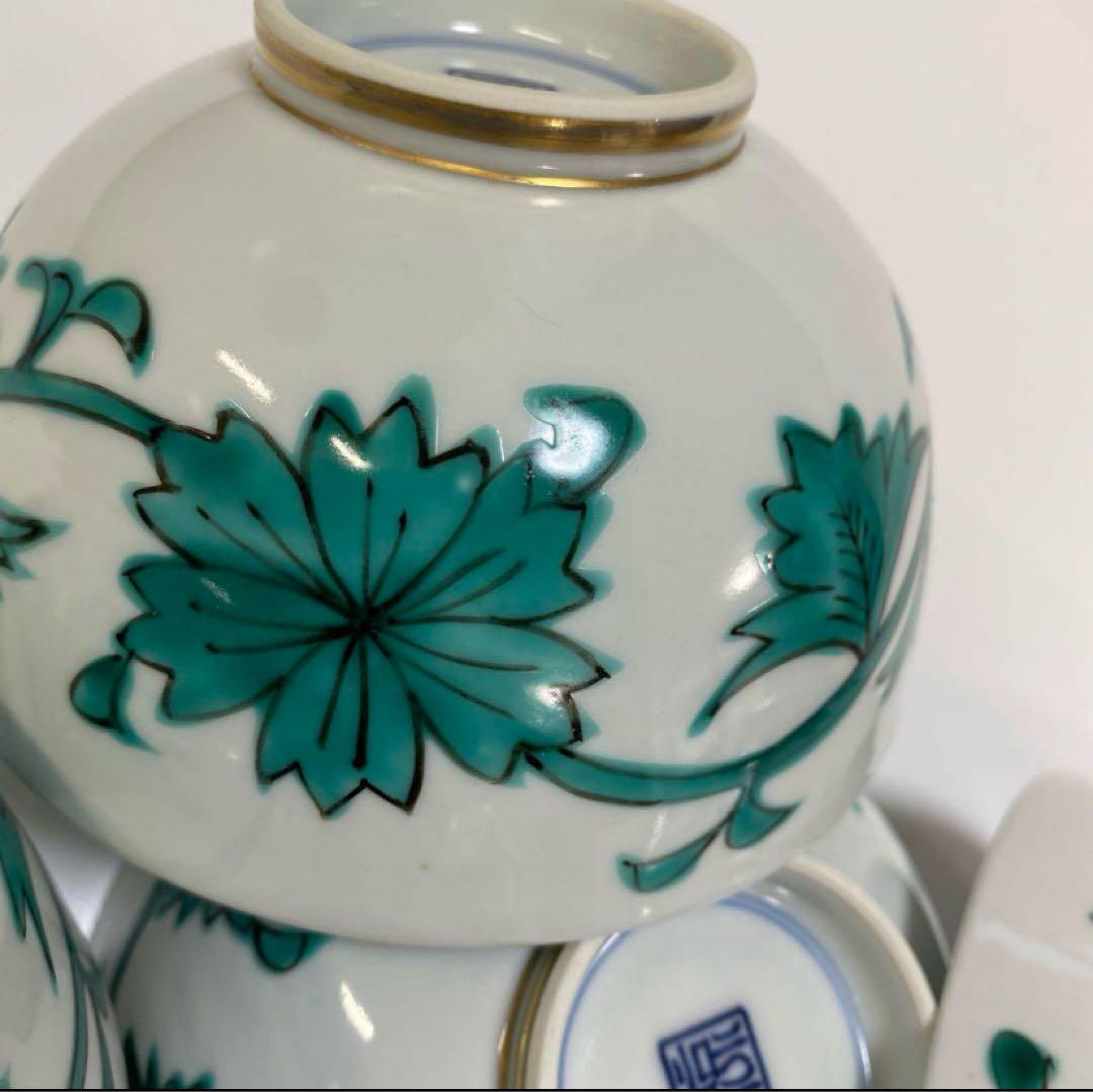 平安　京泉　清水焼 京焼 唐草 丼 どんぶり 小丼 6点セット　鉢　深鉢　丼