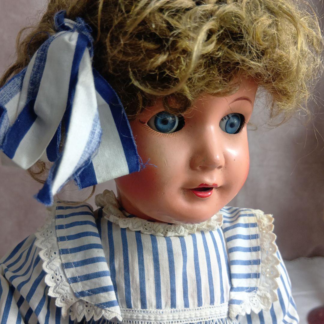 ♥秋の大特価Sale♥お目目が左右に動く可愛いアンティークコンポジションドール♥