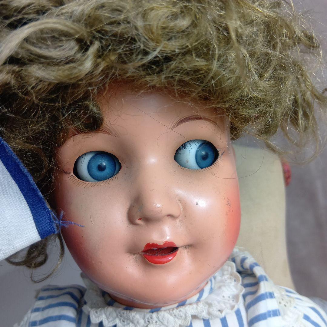 ♥秋の大特価Sale♥お目目が左右に動く可愛いアンティークコンポジションドール♥