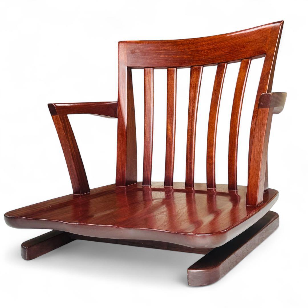 【良品】 大塚家具 ローチェア 回転式 座椅子 和風 モダン 天然木 1