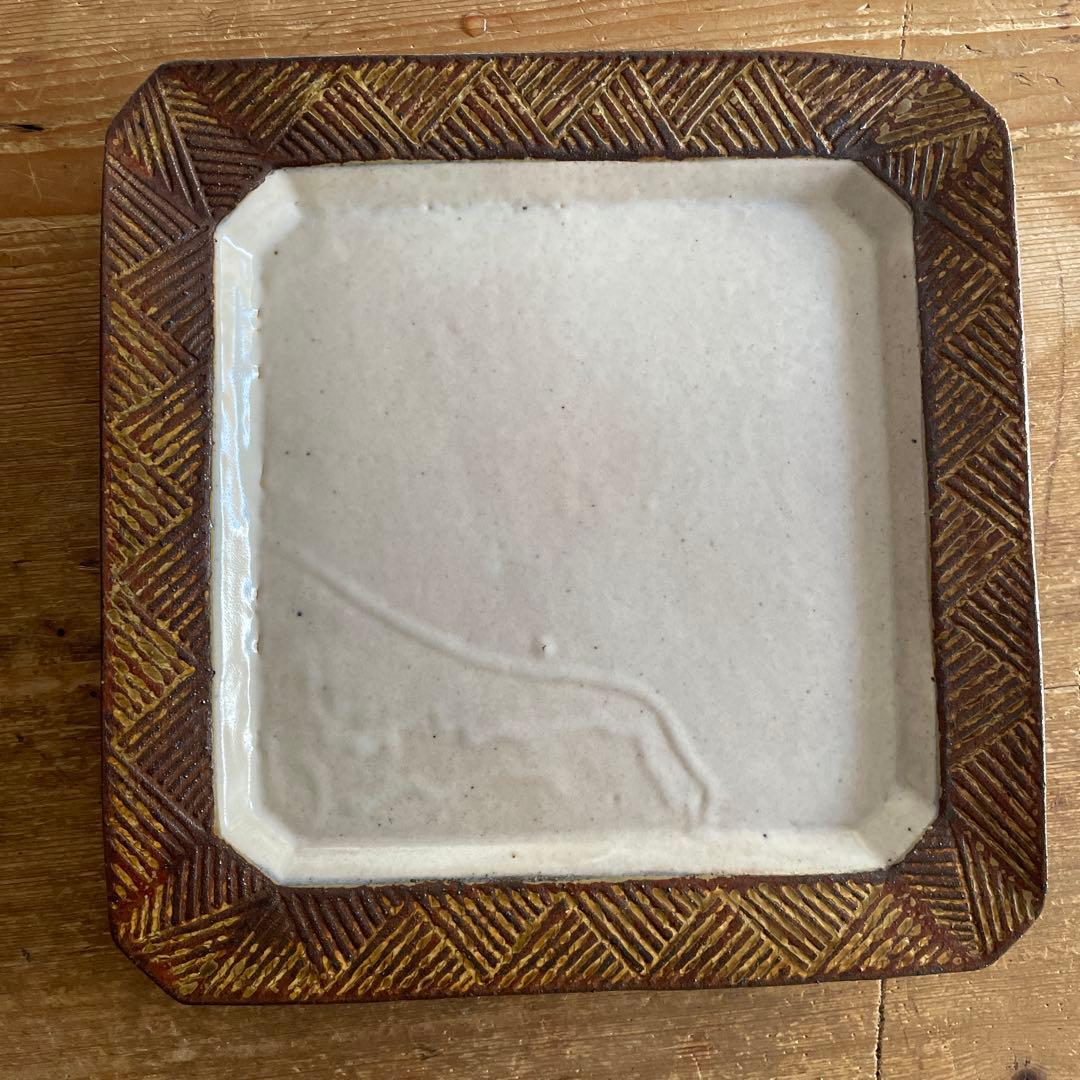 羅以音窯　江口香澄　 正方形大皿2枚セット