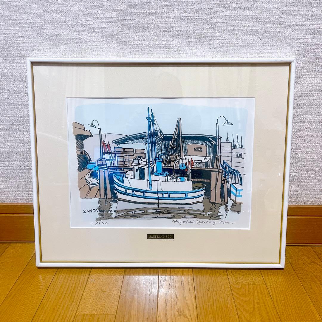 【真作】柳原良平 リトグラフ 「サンフランシスコ」直筆サイン・エディション入