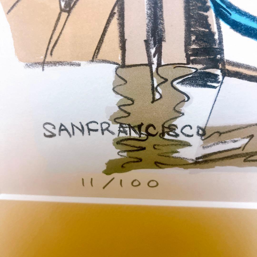 【真作】柳原良平 リトグラフ 「サンフランシスコ」直筆サイン・エディション入