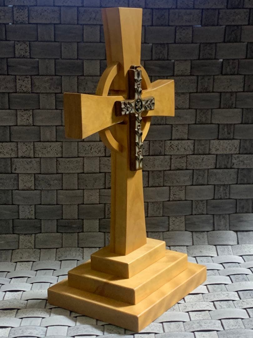 アンティーク　真鍮製クロス&三層スタンディングクロステーブル