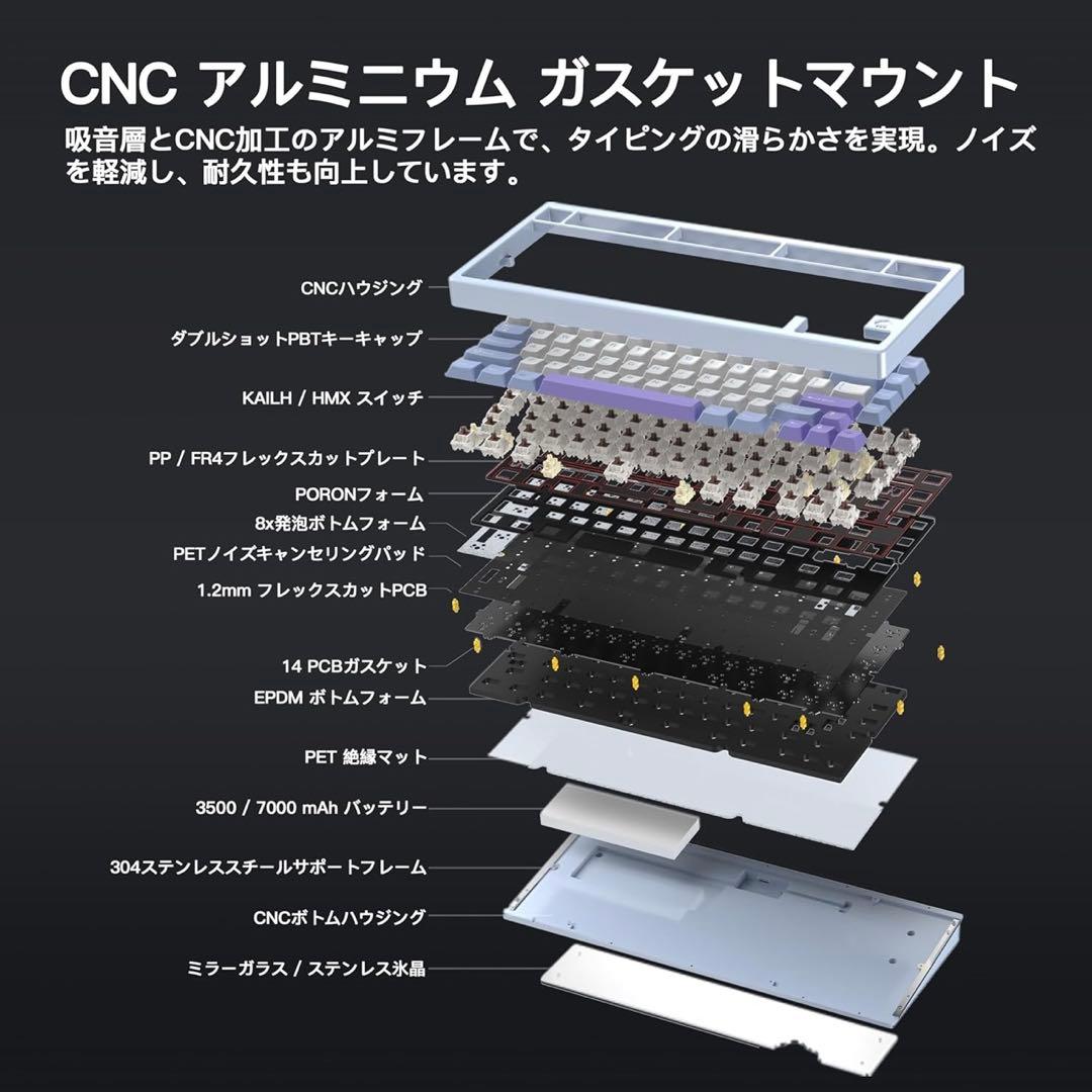 【新品未使用】WOBKEY Rainy75 Proモデル シルバー