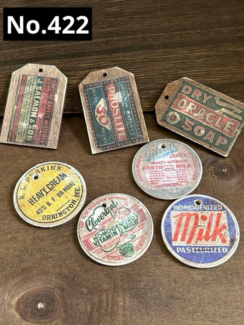 レトロウッドタグミルクキャップなど　No.422