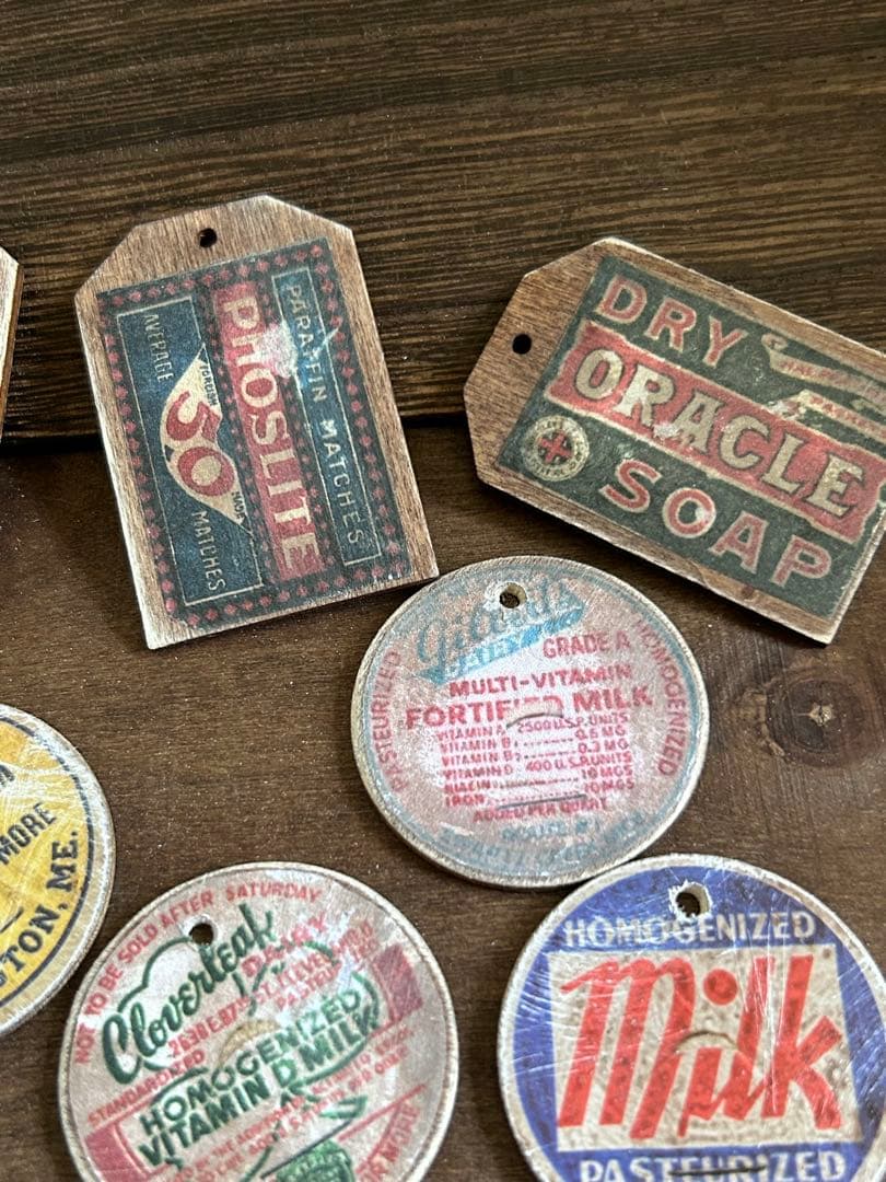 レトロウッドタグミルクキャップなど　No.422