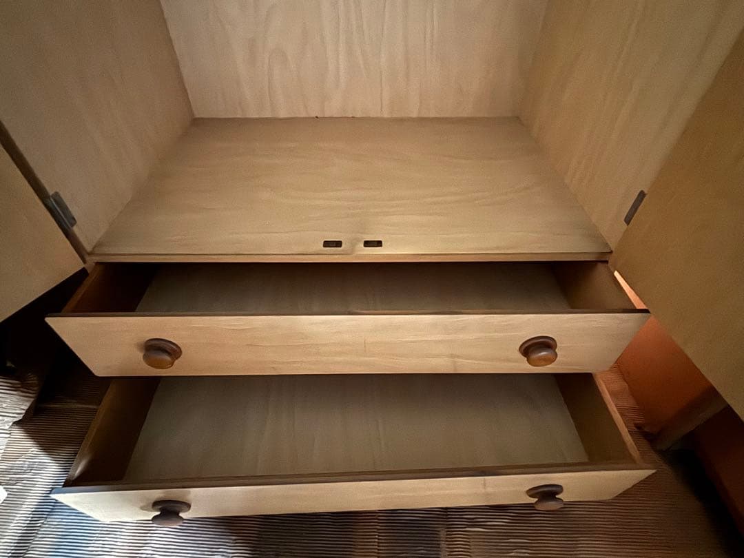 3/20まで！木目調 ワードローブ タンス 収納キャビネット