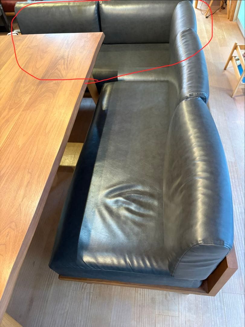 unico 黒 ダイニングレザーソファ