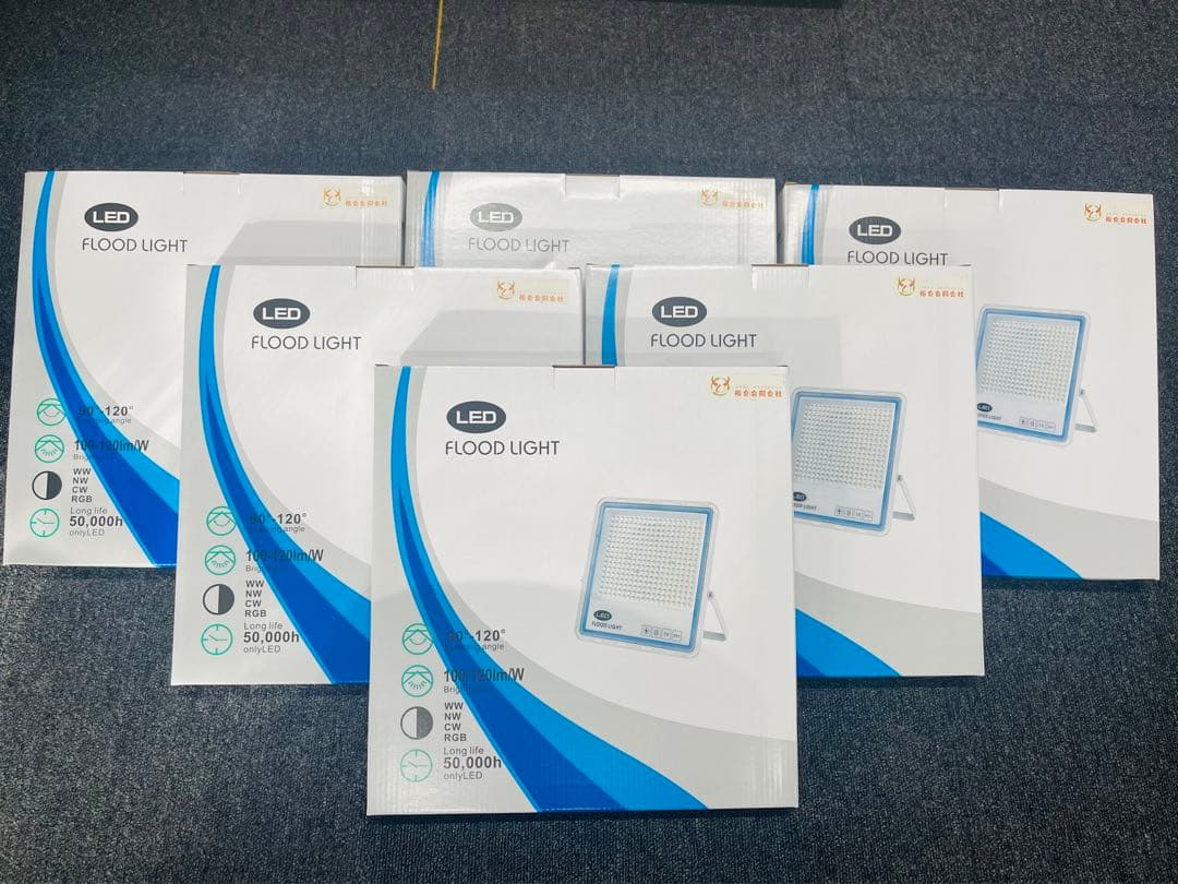 極薄型 LED 200W 5個セット昼光色6000K 22000LM IP67