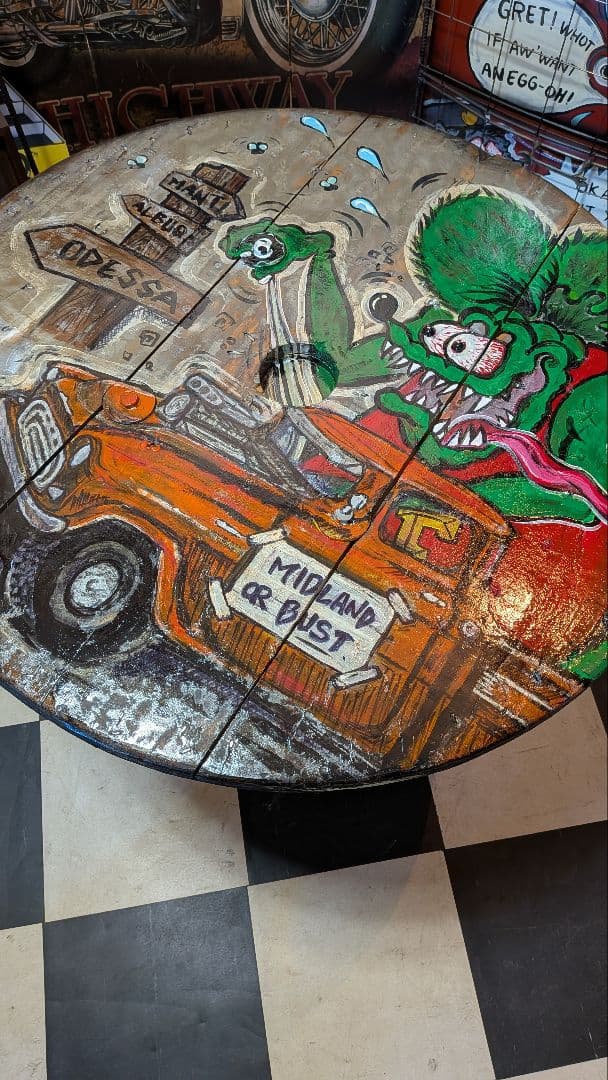 ラットフィンク ガレージテーブル ラウンドテーブル（移動中） コーヒーテーブル