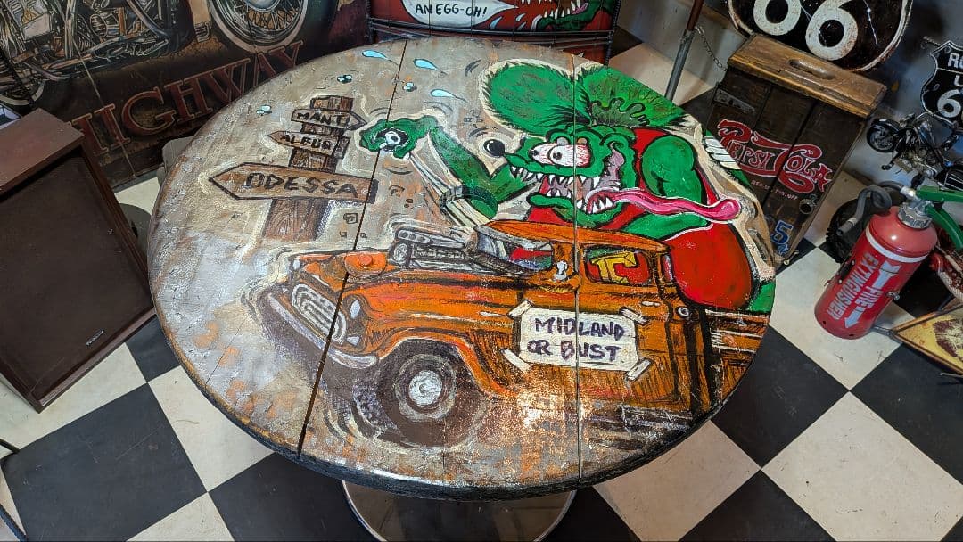 ラットフィンク ガレージテーブル ラウンドテーブル（移動中） コーヒーテーブル