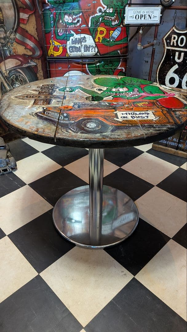 ラットフィンク ガレージテーブル ラウンドテーブル（移動中） コーヒーテーブル