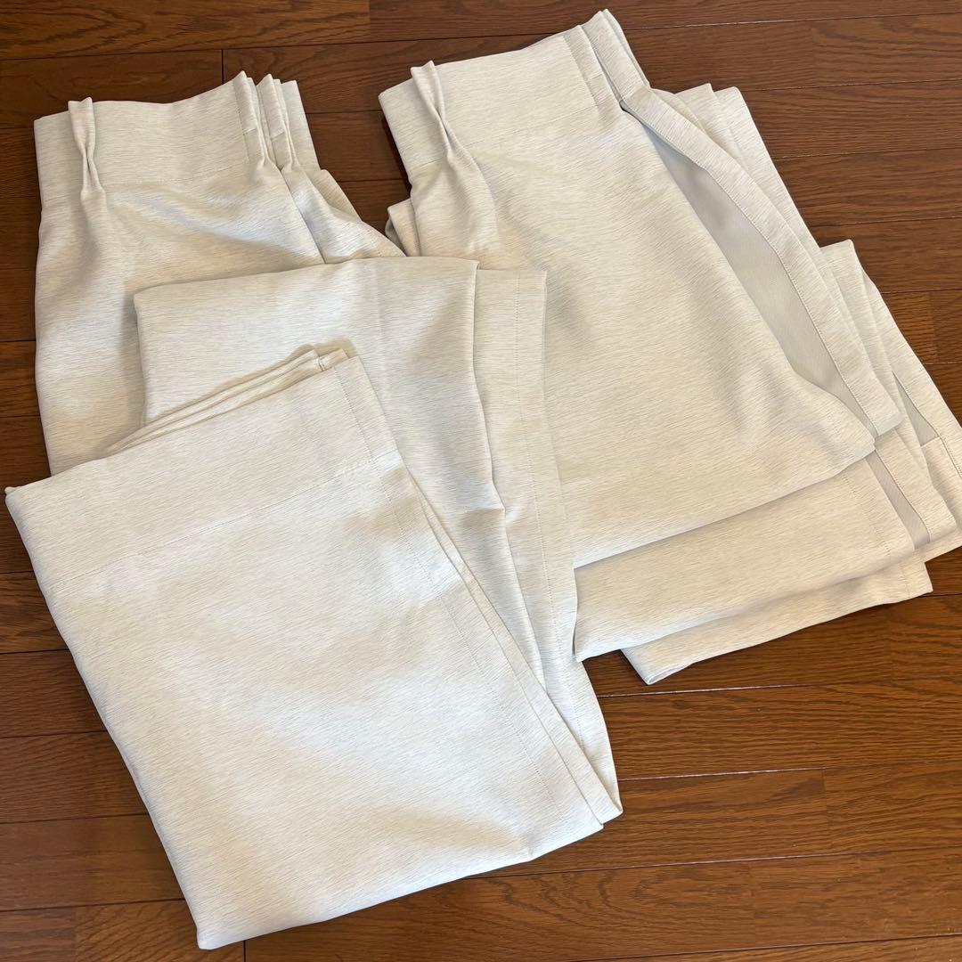 【ほぼ未使用】ケユカ｜ドレープカーテン｜両開き｜遮光1級｜形状記憶｜ホワイト