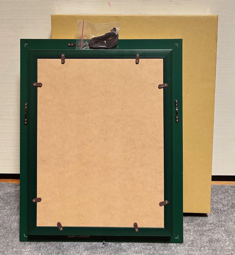 【F4号】手描き作品　水森亜土　額縁　未使用額　サイン　絵画　人気作品　人魚