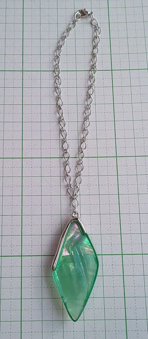 HM　バッグチャーム　シルバー　アバロンシェル　ミントグリーン　菱形