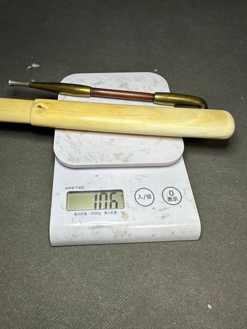 極上手　金銀口キセル　煙管入　キセル入れ　時代物 煙草道具天然素材アンティーク