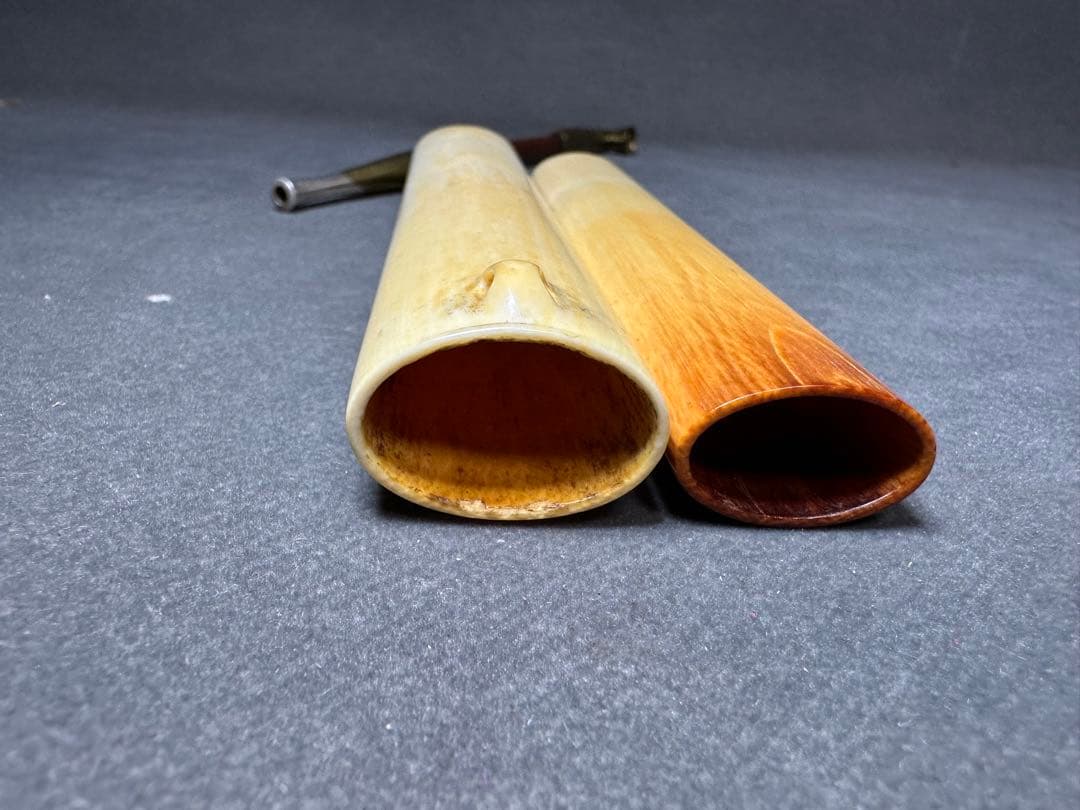 極上手　金銀口キセル　煙管入　キセル入れ　時代物 煙草道具天然素材アンティーク