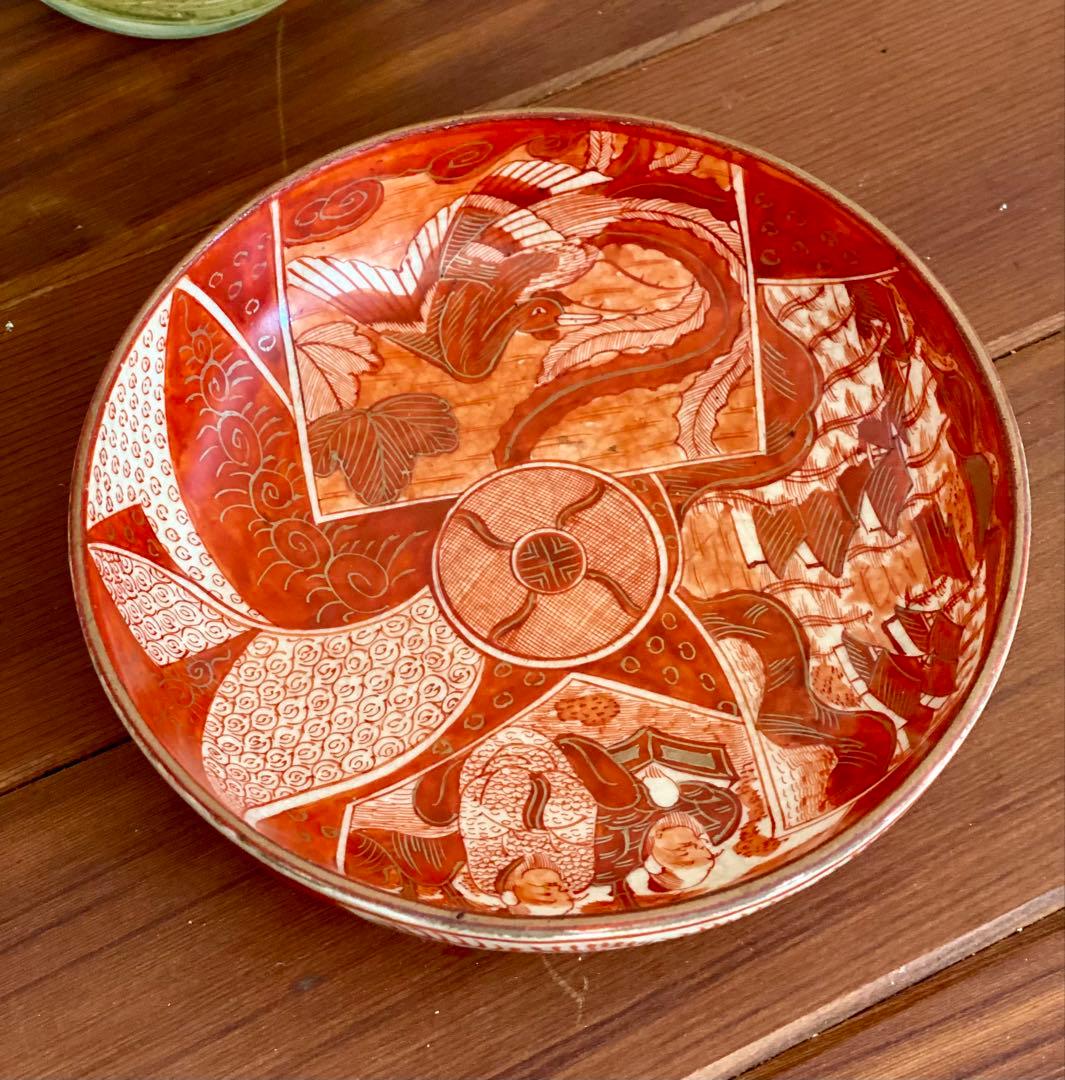 九谷焼　赤絵　中皿　煮物椀　深皿