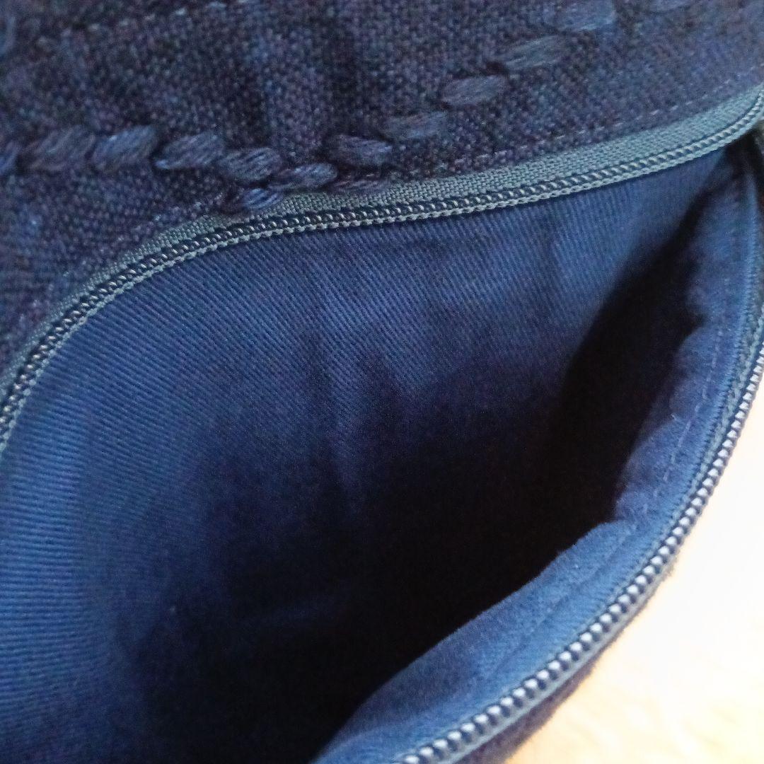 ショルダーバッグ　ハンドメイド　藍染木綿二重剣道着リメイク