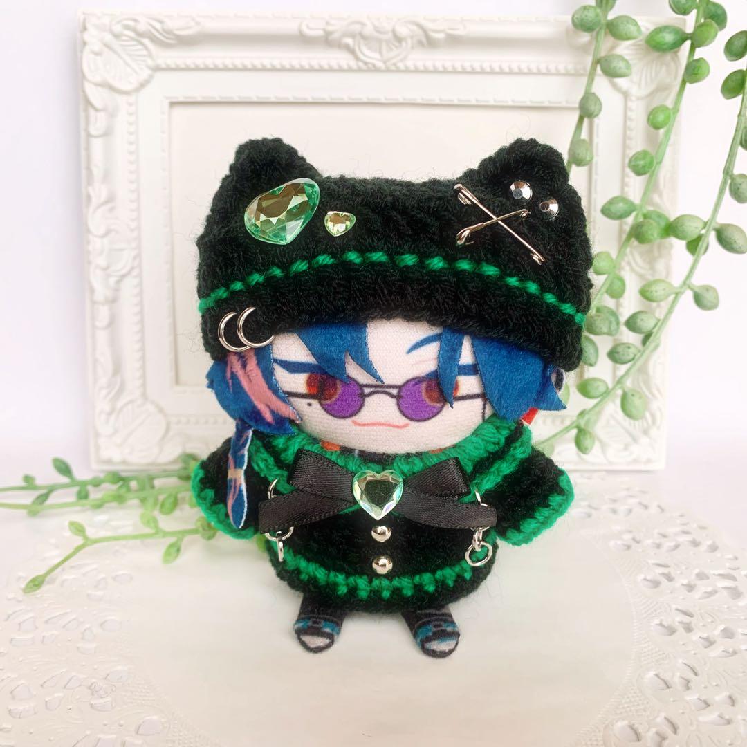 【8-58/order】ぬい服 にじぱぺっと用（黒猫パンク、キラキラポンチョ）