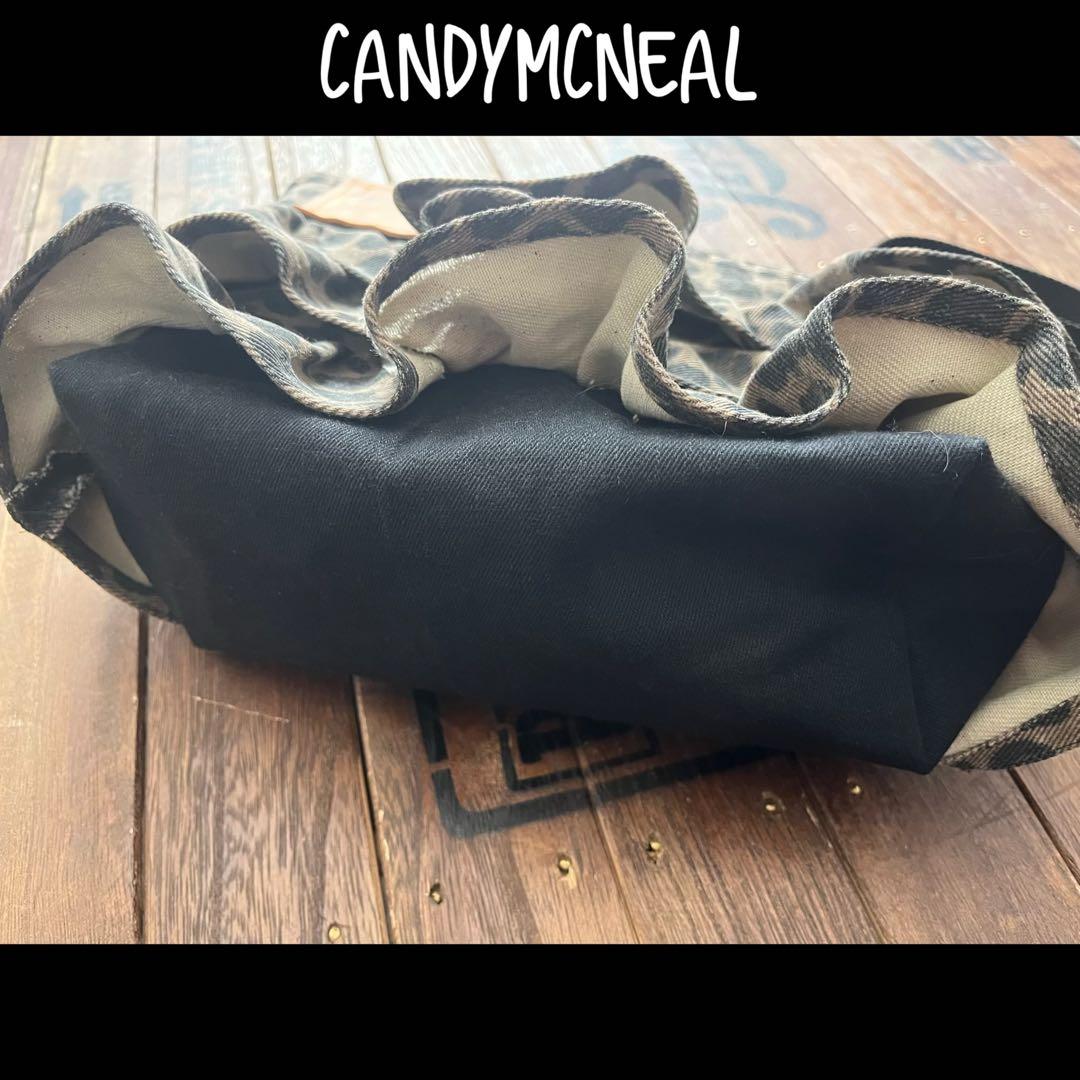 【３段フリルショルダーバッグ】レオパード柄　ハンドメイド2way 紐変更可能