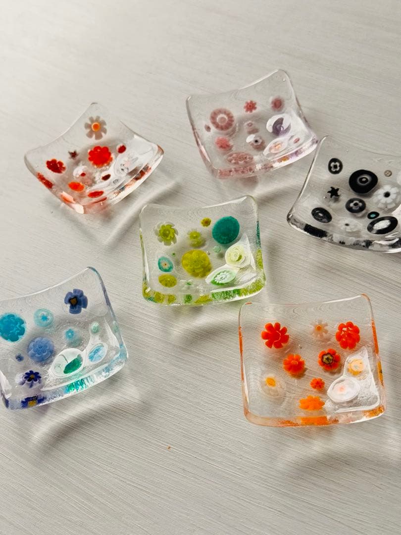 ベネチアンガラス　小さな小さな小皿セット