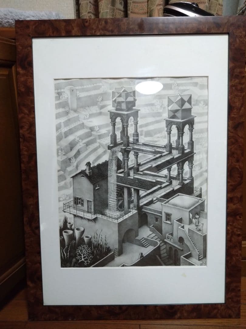 エッシャー騙し絵 建築リトグラフ 大判