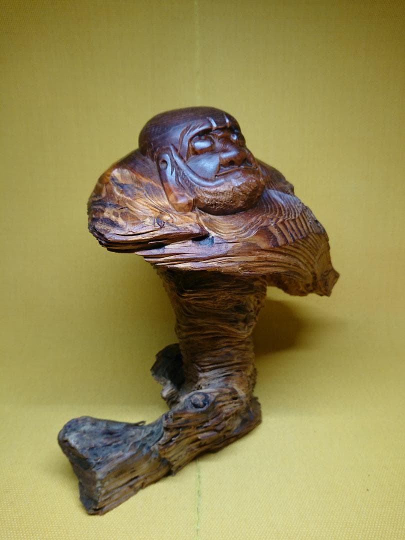 だるま　達磨　彫刻　天然木　置物　インテリア　工芸品　美術品　A1196