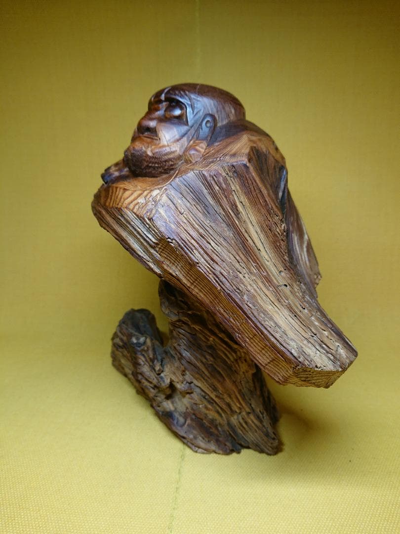 だるま　達磨　彫刻　天然木　置物　インテリア　工芸品　美術品　A1196