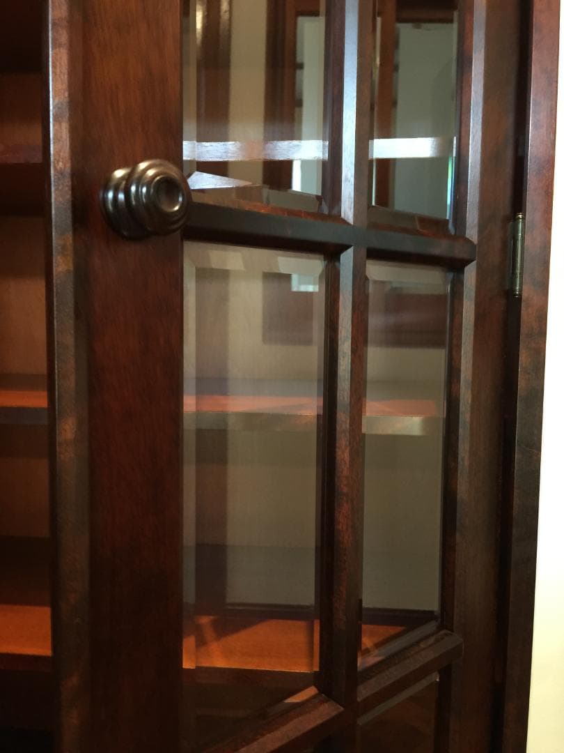 北海道民芸家具 飾り棚 本棚 ガラスキャビネット ディスプレイ棚
