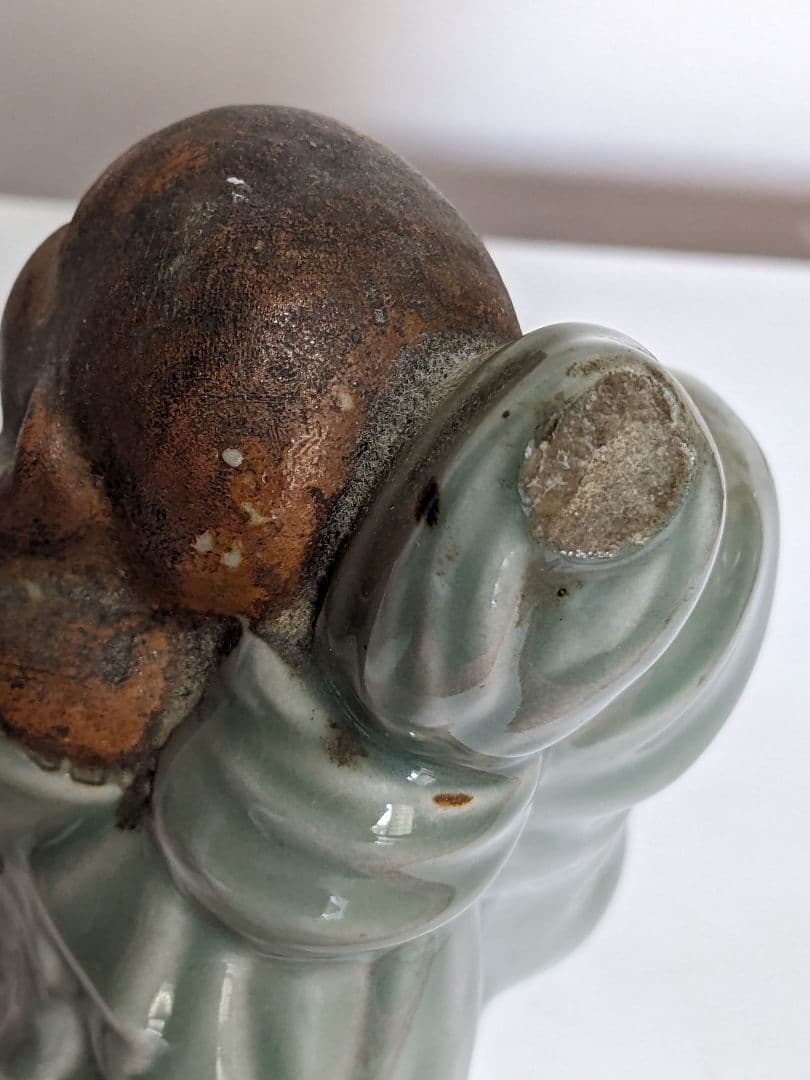 ♦希少！三田青磁 布袋 置物 七福神 江戸時代 古玩 古美術 美術品 骨董品