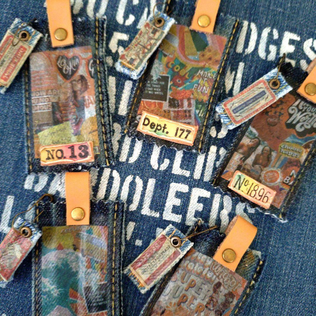デニムリメイク☆タグチャーム☆アメリカンPOP☆5個セット