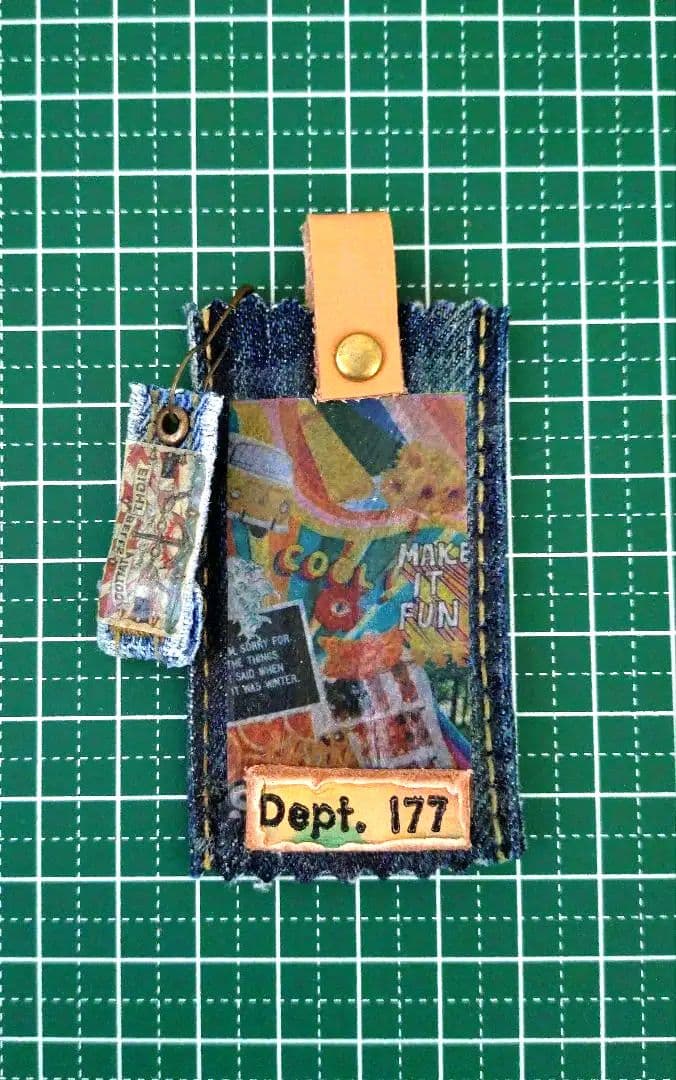 デニムリメイク☆タグチャーム☆アメリカンPOP☆5個セット