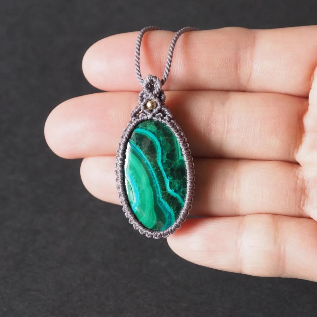 マラカイト マクラメ ネックレス