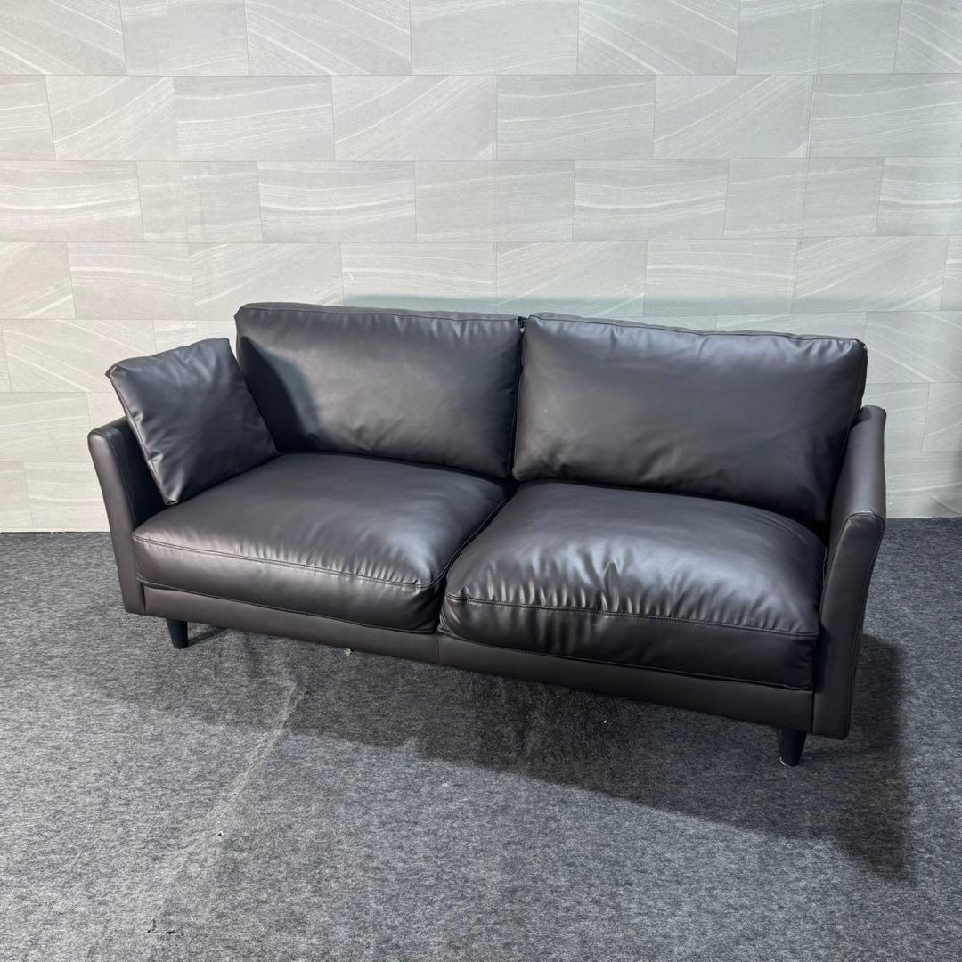 NITORI ソファ 合成皮革張り 3人掛け ローエン2 ニトリ d4769