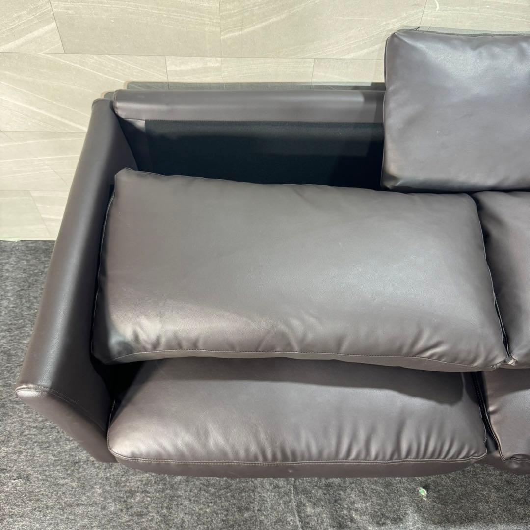 NITORI ソファ 合成皮革張り 3人掛け ローエン2 ニトリ d4769