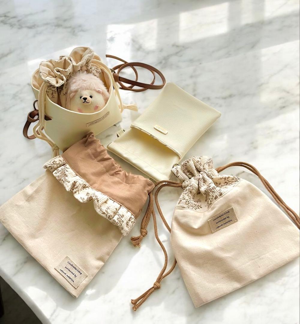 オーダー♡入園・入学グッズ♡くまさんキルト♡アンティークフラワー柄