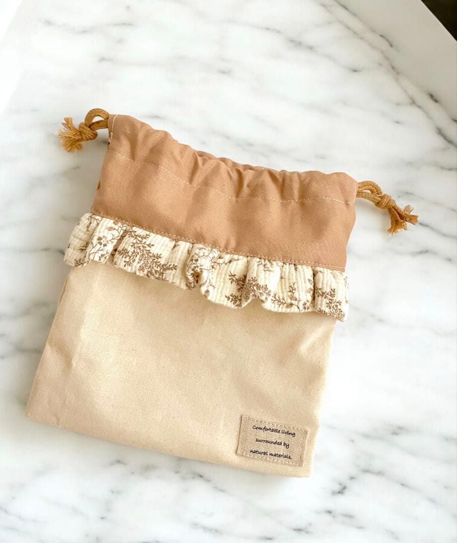 オーダー♡入園・入学グッズ♡くまさんキルト♡アンティークフラワー柄