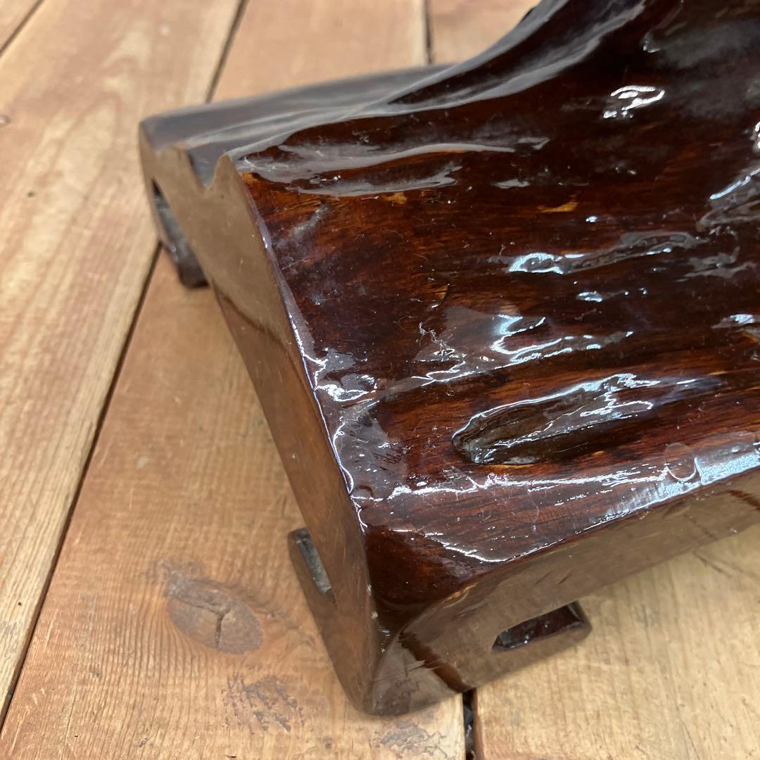 昭和レトロ 木製 天然木 瘤 玉杢 飾り棚 キノコ型 オブジェ インテリア 置物