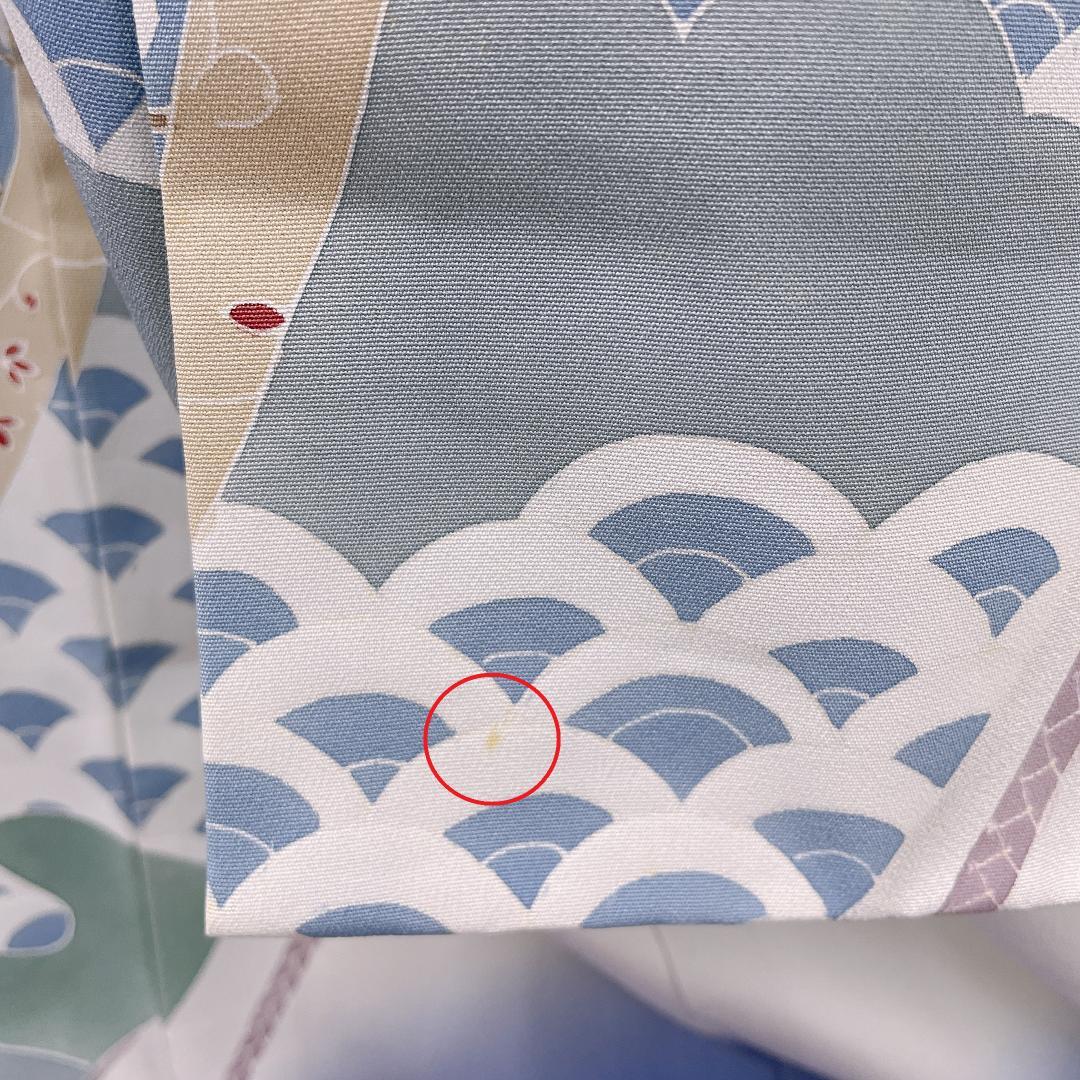 ★4157★ 七五三 男の子 着物 かけ着 男児 一つ身 ブルー系 紋入り